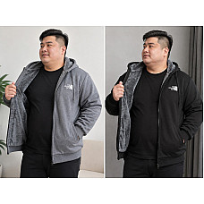 Чоловіча тепла кофта батал на хутрі з капюшоном (розміри 3XL, 4XL, 5XL, 6XL, 7XL, упаковка 5 шт)