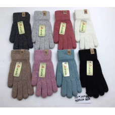 Жіночі теплі рукавички 22 см. Вовна/альпака. М’які, зручні, добре гріють. Кольори мікс. Упаковка — 12 шт.1113
