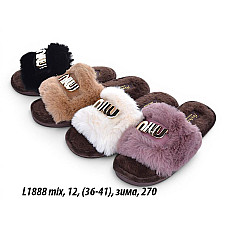 Капці жіночі домашні теплі пухнасті mix (36-41) оптом