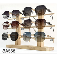 Окуляри сонцезахисні 3A568, безправа оправа, градієнтні лінзи, геометричні, жіночі, преміум стиль, опт