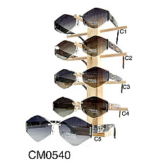Окуляри сонцезахисні CM0540, поляризовані, безправа оправа, геометричні (ромб), жіночі, преміум якість, опт
