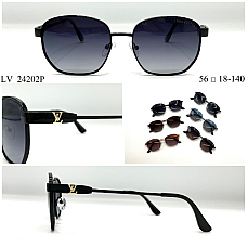 Окуляри сонцезахисні LOUIS VUITTON 24202P, поляризовані, металева оправа, авіатори, розмір 55口18-140, преміум якість, опт