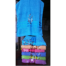 Набір махрових рушників 6 шт., бавовна, вишивка "Квітуча гілка", яскраві кольори, висока поглинальна здатність, опт