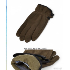 ОПТ! Чоловічі флісові рукавички Хакі (L-XXL) — Сенсорні, Подвійні