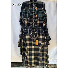 Чоловіча байкова сорочка в клітинку (розміри XL, 2XL, 3XL, 4XL, 5XL) 5 шт./упак.
