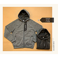 Чоловіча флісова кофта на блискавці з капюшоном PL0232 (розміри M, L, XL, 2XL, 3XL, 4XL) 6 шт./упак.