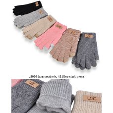 СЕНСОРНІ! Жіночі рукавички Альпака (Код J2036) — ОПТ 12 пар
