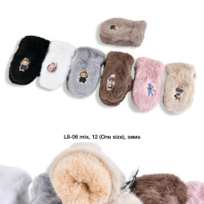 ХІТ! Дитячі рукавички LABUBU на хутрі — Код L8-06 (12 пар/уп)