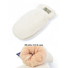 ОПТ! Дитячі рукавички «Норка» (6-8 років) — Білі, на хутрі, Код М6