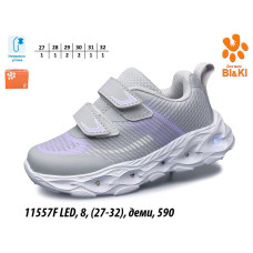  Дитячі демісезонні кросівки Bl&Ki 11557E/F LED зі світлодіодною підошвою. Розміри 27–32 (уп. 8 пар: 27-1, 28-1, 29-2, 30-2, 31-1, 32-1). Кольори: сірий/зелений, сірий/ліловий. Ціна 590 грн, опт.