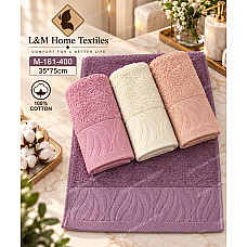 Рушники махрові для обличчя та рук 100% бавовна L&M Home Textiles 35х75 см Код: М-161-400