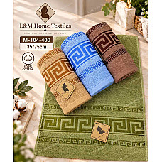 Рушники махрові з грецьким орнаментом Версаче 100% бавовна L&M Home Textiles 35х75 см Код: М-104-400