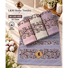 Рушники махрові з класичним вензельним візерунком 100% бавовна L&M Home Textiles 35х75 см Код: М-149-400