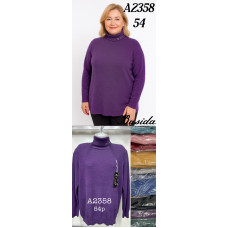 Теплий жіночий светр Кашемір. Батал Розмір 52-54. ОПТОМ: пачка 10 шт. Мікс.