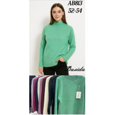 Жіночий пухнастий светр (Альпака). Батал 52-54. ОПТ 10 шт. (AB813).
