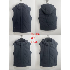 Чоловічий утеплений жилет CMJ037 з капюшоном. Модель на блискавці, з боковими кишенями. Розміри L–4XL. Практичний вибір для прохолодної погоди. Опт.