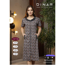 Жіноче плаття-халат DiNAR Textiles батал. Зручний крій на блискавці, короткий рукав, декоративна вишивка. М’який матеріал приємний до тіла. Розміри: 6XL, 7XL, 8XL, 9XL. Опт. opt7km. Виробник: Узбекистан.