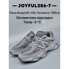 Чоловічі кросівки JOYFUL — легкі та теплі, з піни та оксамитовою підкладкою, комфортні до -5°C. Упаковка: 8 пар, розміри 40–45, опт 7 км.