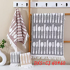 Рушники вафельні кухонні/для рук з етно-орнаментом (40×60 см, 12 шт. в упаковці)