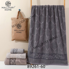 Рушник махровий для сауни Malloory Home "Орнамент", розмір 100*150 см, преміум бавовна, у фірмовій сумці