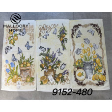 Рушники кухонні бавовняні Malloory Home, розмір 35*75 см, набір 12 шт, яскравий принт (Лимони/Квіти)