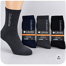 Чоловічі термошкарпетки Columbia CoolMax чорні з вовною (розмір 41-45, 12 шт)