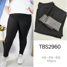 Жіночі батальні легінси TBS2960 на флісі. Розміри: 4XL–6XL. Чорний колір. Упаковка — 12 шт.