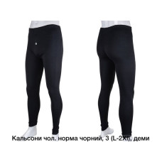 Чоловічі кальсони демісезонні, чорний колір. Розміри L–2XL (норма).