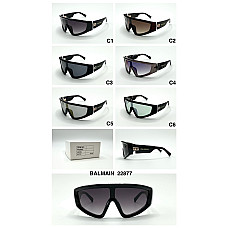 Сонцезахисні окуляри-маска BALMAIN 22877, футуристичний дизайн, асорті кольорів, опт