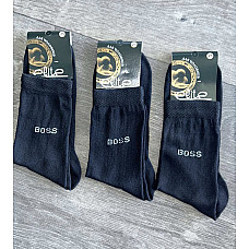 Шкарпетки чоловічі «Boss» (Elite), чорні, бавовна, розмір 39-41, упаковка 12 пар, опт