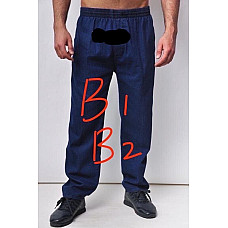 Штани чоловічі (щільний джинс), розміри XL-5XL, синій колір, упаковка 10 шт., опт