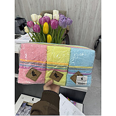 ОПТ! Набір махрових рушників 35х75 см (10 шт/пачка) — 100% бавовна