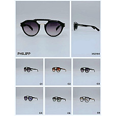 Сонцезахисні окуляри PHILIPP PLEIN XS2194, чоловічі, кругла оправа, захист UV400, преміум дизайн, логотип PP, опт