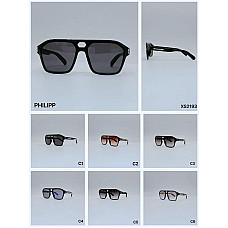 Сонцезахисні окуляри PHILIPP PLEIN XS2193, чоловічі, квадратна оправа, захист UV400, преміум дизайн, логотип PP, опт