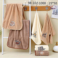 Рушники Koloco мікрофібра розмір 25×50 см. М'які, приємні на дотик, з вишивкою. Підходять для обличчя, рук, кухні.