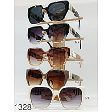 Жіночі сонцезахисні окуляри Burberry 1328, оправа oversize, фірмовий принт, UV400, опт Одеса 7км