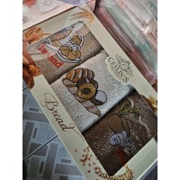 рушник подарунковий махровий 30-50 см ціна за упаковку 3шт колір різний 