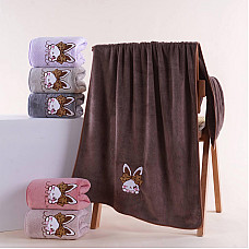 Рушники для обличчя з мікрофібри «Сердечна Ніжність» 80335, візерунок серце, асорті кольорів, опт (уп. 6 шт)