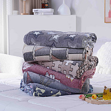 Плед з мікрофібри 200х230 см, м'яке покривало, асорті принтів, опт