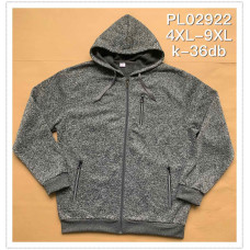 Чоловіча кофта на флісі з капюшоном. Розміри 4XL–9XL. Упаковка 6 штук, кольори в асортименті. Зручна, тепла модель для щоденного носіння.