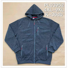 Чоловіча кофта на флісі з капюшоном. Розміри 4XL–9XL. Упаковка 6 штук, кольори в асортименті. Зручна, тепла модель для щоденного носіння.