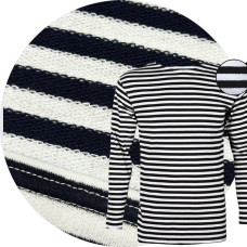 Тільник махровий (петля) для осінньо-зимового періоду. Колір: синя смуга. Щільна трьохнитка — 100% бавовна. Розміри: 46–60.