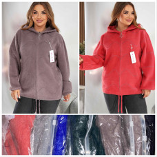 Жіноча кофта з альпаки на блискавці. Універсальний розмір 54–56, капюшон, зав’язка знизу. М’яка, затишна, кольори в асортименті.