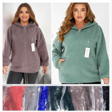 Жіноча кофта з альпаки на блискавці. Універсальний розмір 54–56, капюшон, зав’язка знизу. М’яка, затишна, кольори в асортименті.