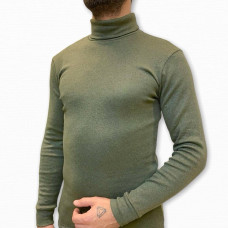 Чоловіча водолазка з відворотом (гольф/термокофта). Тканина: рібана на флісі. Колір: чорний. Розміри: S–XXXL. Тепла, еластична, приємна до тіла.