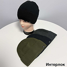 Шапка чоловіча акрилова на флисі спортивна з низькою посадкою Універсальний розмір (5 шт/уп)