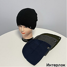 Шапка чоловіча акрилова на флисі спортивна з низькою посадкою Універсальний розмір (5 шт/уп)