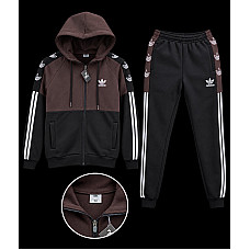 Костюм спортивний підлітковий/юніор теплий на флісі «Adidas» (3-нитка пеньє) Туреччина Розміри 42-50 / 11-16 років (5 шт/уп)