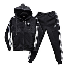 Костюм спортивний підлітковий/юніор теплий на флісі «Adidas» (3-нитка пеньє) Туреччина Розміри 42-50 / 11-16 років (5 шт/уп)