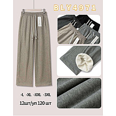 Брюки женские утепленные на флисе прямые широкие «BLY4971» Размеры L-XL-XXL-3XL (12 шт/уп)